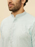 Manyavar Powder Blue Chikankari Sequinned Kurta Set