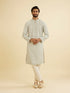Manyavar Pale Pink and Pista Green Patterned Kurta Set