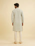 Manyavar Pale Pink and Pista Green Patterned Kurta Set