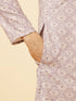 Manyavar Lavender Medallion Printed Kurta Set