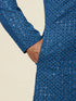 Manyavar Teal Blue Floral Chikankari Embroidered Kurta Set