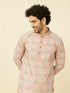 Manyavar Quartz Pink Mandala Printed Kurta Set
