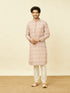 Manyavar Quartz Pink Mandala Printed Kurta Set