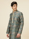 Manyavar Marble Blue Tree Of Life Print Kurta Set