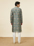Manyavar Marble Blue Tree Of Life Print Kurta Set