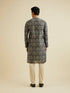 Manyavar Oxford Blue Tree Of Life Printed Kurta Set