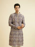 Manyavar Soft Lilac Tree Of Life Printed Kurta Set
