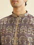 Manyavar Soft Lilac Tree Of Life Printed Kurta Set