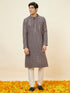 Manyavar Dove Grey Chikankari Sequined Kurta Set