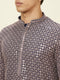 Manyavar Dove Grey Chikankari Sequined Kurta Set