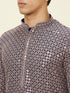Manyavar Dove Grey Chikankari Sequined Kurta Set