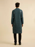 Manyavar Teal Blue Chikankari Kurta Set