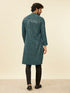 Manyavar Teal Blue Chikankari Kurta Set