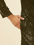 Manyavar Olive Green Chikankari Kurta Set