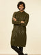 Manyavar Olive Green Chikankari Kurta Set