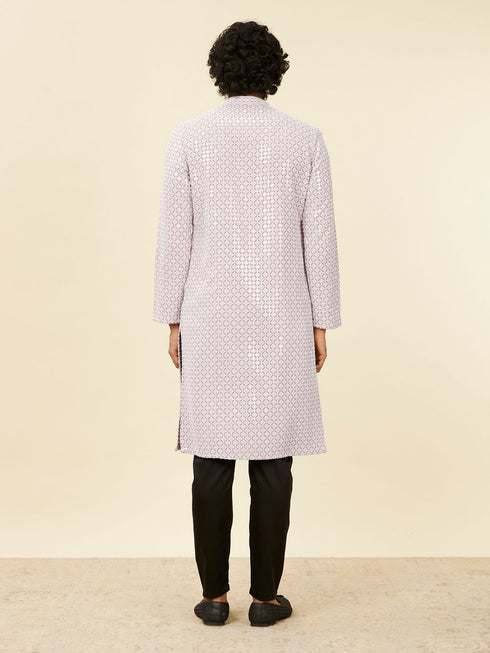 Manyavar Lilac Chikankari Kurta Set