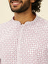 Manyavar Lilac Chikankari Kurta Set