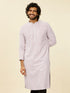 Manyavar Lilac Chikankari Kurta Set