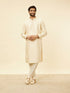 Manyavar Golden Beige Floral Jaal Patterned Kurta Set