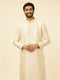 Manyavar Golden Beige Floral Jaal Patterned Kurta Set