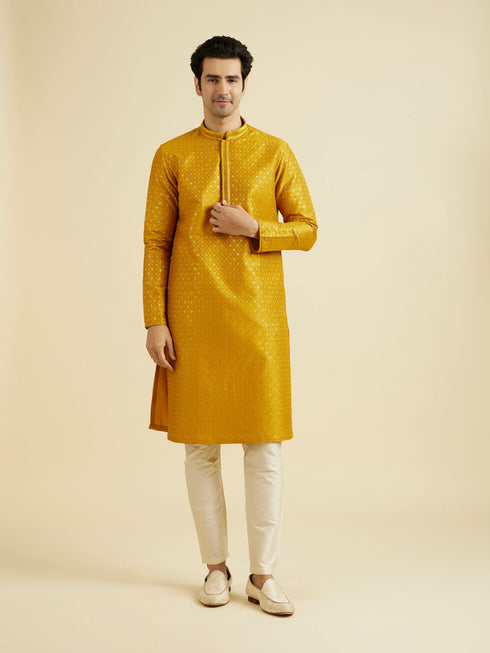 Manyavar Regal Mustard Kurta Pajama