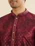 Manyavar Maroon Red Foil Print Buta Printed Kurta Set