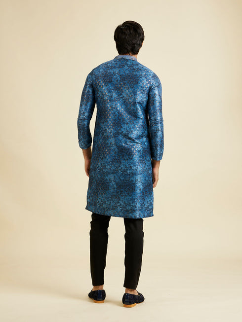 Manyavar Blue Elegance Kurta Pajama