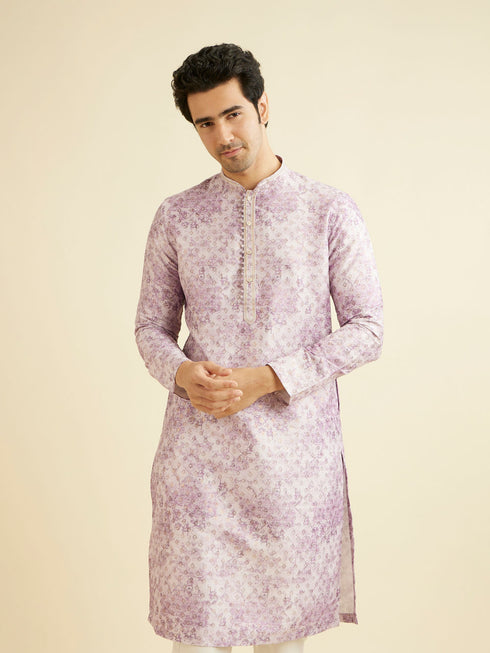 Manyavar Elegant Lilac Kurta Pajama