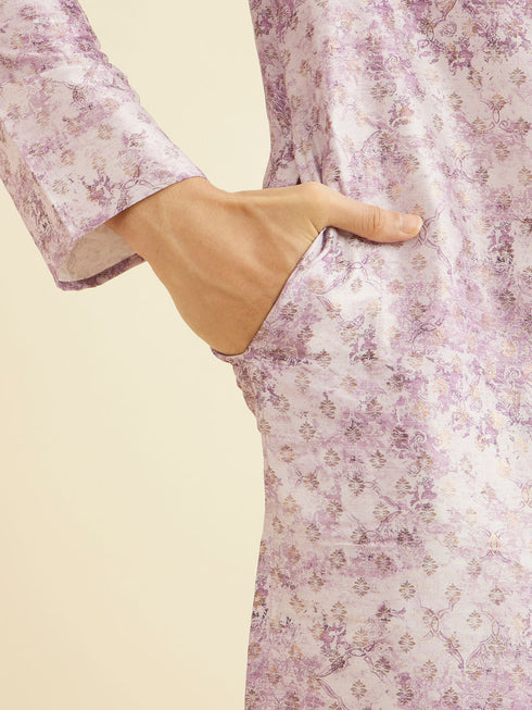 Manyavar Elegant Lilac Kurta Pajama