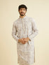 Manyavar Lavendar Grey Chikankari Patterned Kurta Set