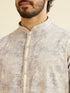 Manyavar Lavendar Grey Chikankari Patterned Kurta Set