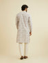 Manyavar Lavendar Grey Chikankari Patterned Kurta Set