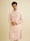 Manyavar Baby Pink Chikankari Patterned Kurta Set