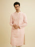 Manyavar Baby Pink Chikankari Patterned Kurta Set