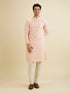 Manyavar Baby Pink Chikankari Patterned Kurta Set