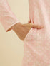 Manyavar Baby Pink Chikankari Patterned Kurta Set