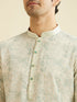 Manyavar Soft Green Chikankari Patterned Kurta Set