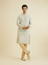 Manyavar Soft Green Chikankari Patterned Kurta Set