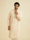 Manyavar Elegant Yellow Cotton Kurta Pajama