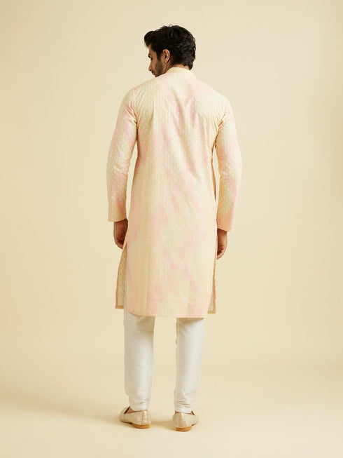 Manyavar Elegant Yellow Cotton Kurta Pajama