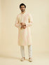 Manyavar Elegant Yellow Cotton Kurta Pajama