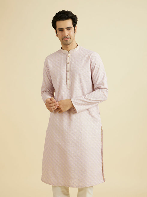 Manyavar Lilac Luminescence Kurta Pajama