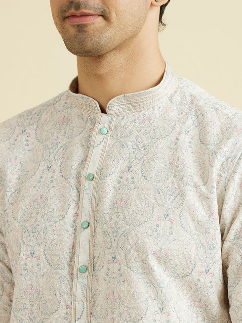 Manyavar Resplendent Creamira Kurta Pajama