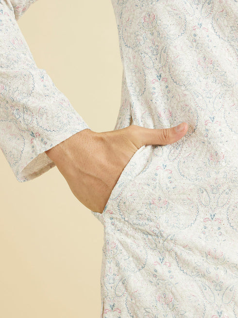 Manyavar Resplendent Creamira Kurta Pajama