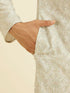 Manyavar Soft Green Chikankari Inspired Floral Buta Print Kurta Set