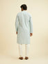 Manyavar Aqua Green Chikankari Inspired Floral Buta Print Kurta Set