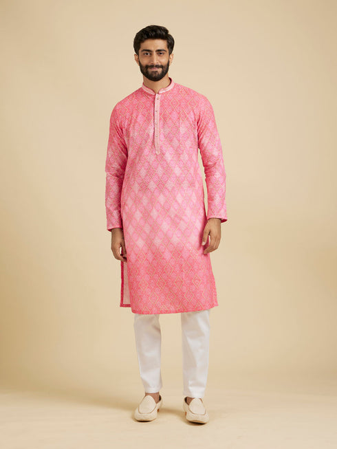 Manyavar Vibrant Pink Kurta Pajama