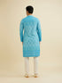 Manyavar Light Blue Blended Cotton Kurta Pajama