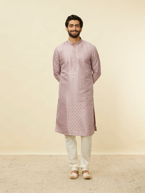 Manyavar Lilac Diamond String Patterned Kurta Set