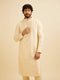 Manyavar Cream Beige Kurta Set with Patra Work